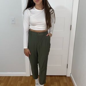 Army Green Straight Leg Pants